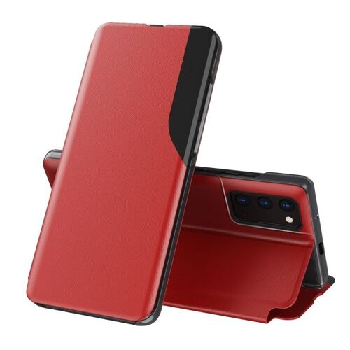 Étui En Cuir Flip Pour Xiaomi Redmi Note 10 4g / Note 10s, Rouge