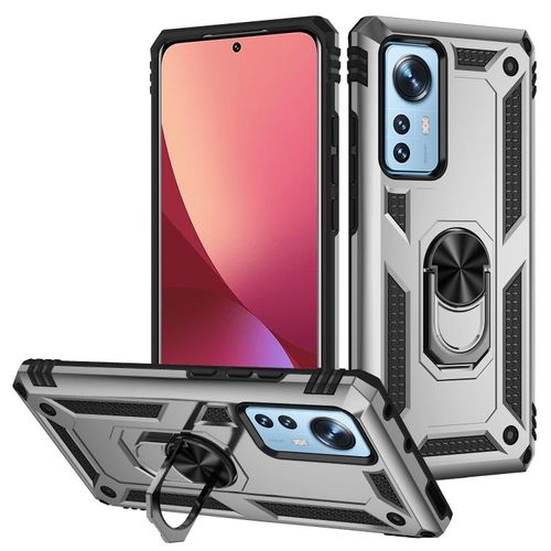 Coque Shockproof Tpu + Pc Pour Xiaomi 12 Avec Support, Argent