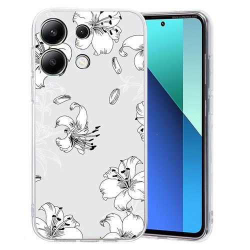 Coque Tpu Transparente Avec Motif Coloré Pour Xiaomi Redmi Note 13 5g, Fleur Blanche