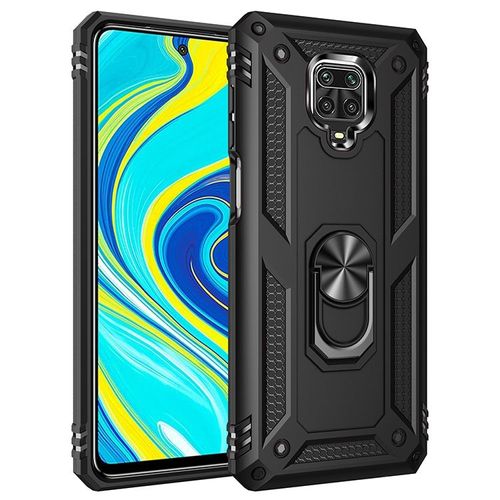 Coque De Protection Shockproof Tpu + Pc Pour Xiaomi Redmi Note 9 Pro Avec Support Rotatif À 360 Degrés, Noir
