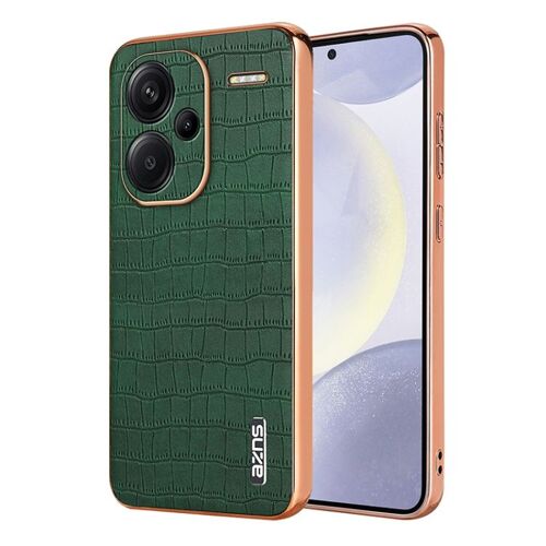 Coque De Protection Electroplated Azns Pour Redmi Note 13 Pro+ 5g Avec Texture Crocodile, Vert