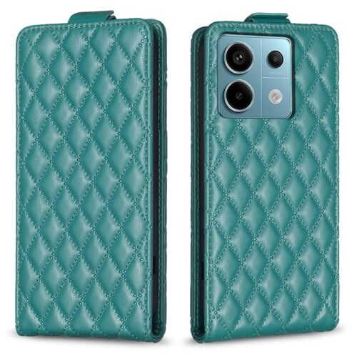 Étui En Cuir À Rabat Vertical En Diamant Pour Xiaomi Redmi Note 13 Pro 4g, Vert
