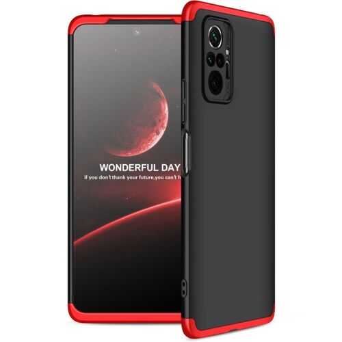 Coque De Protection Complète En Pc Pour Xiaomi Redmi Note 10 Pro / Pro Max, Noir Rouge