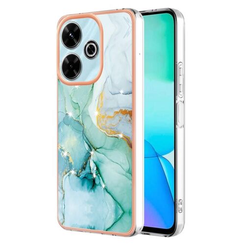 Coque En Marbre Électroplaquée Pour Redmi 13 4g, Vert 003