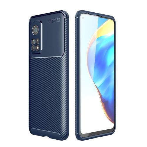 Coque Tpu Shockproof Texture Carbone Pour Xiaomi Mi 10t Pro, Bleu