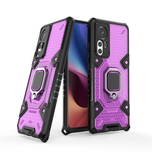 Coque Shockproof Pour Xiaomi 12 Avec Support Anneau, Violet