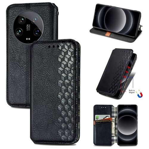 Coque En Cuir Magnétique Pour Xiaomi 14 Ultra, Noir