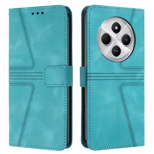 Coque En Cuir Solide Triangle Pour Redmi 14c 4g, Vert