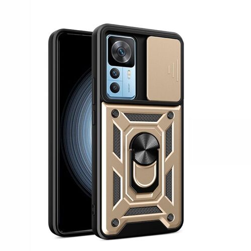 Coque Sliding Camshield Pour Xiaomi 12t / 12t Pro / Redmi K50 Ultra, Or