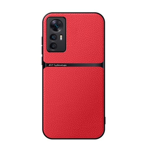 Coque En Cuir Litchi Magnétique Pour Xiaomi 12 / 12s / 12x, Rouge