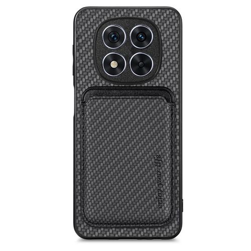 Coque Magnétique En Cuir Carbone Pour Xiaomi Redmi Note 14 Pro 5g, Noir