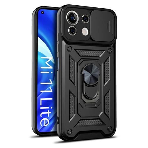 Coque De Protection Tpu+Pc Pour Xiaomi Mi 11 Lite 5g/4g Avec Design À Caméra Coulissante, Noir