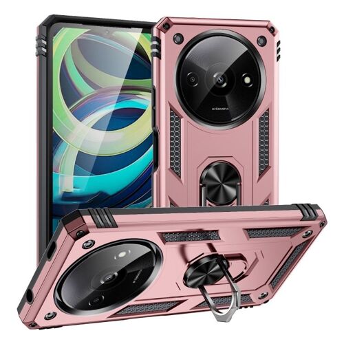 Coque Shockproof Tpu + Pc Pour Xiaomi Redmi A3 4g Avec Support, Or Rose