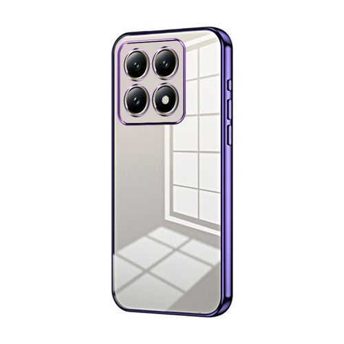 Coque Transparente En Plating Pour Xiaomi 14t, Violet