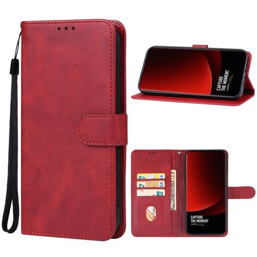 Coque En Cuir Pour Xiaomi 14 Ultra, Rouge