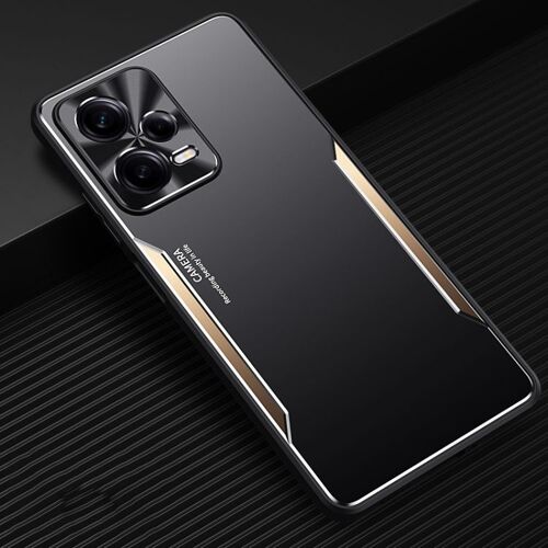 Coque Tpu + Alliage De Titane Pour Xiaomi Redmi Note 12 Pro+, Or Noir