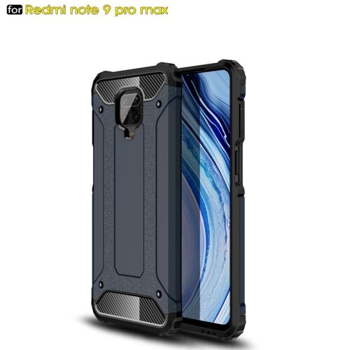Coque Magic Armor Tpu + Pc Pour Xiaomi Redmi Note 9 Pro Max, Bleu Marine