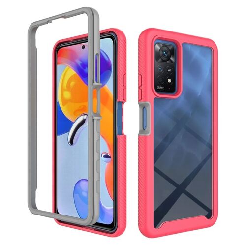 Coque Pc + Tpu Pour Xiaomi Redmi Note 11 Pro - Série Couleur Unie, Rose Rouge