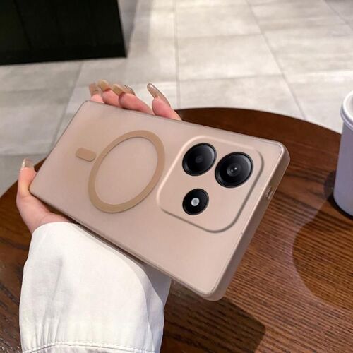 Coque Magsafe En Pc Pour Redmi Note 14 4g - Fine Hole Ice Fog, Or