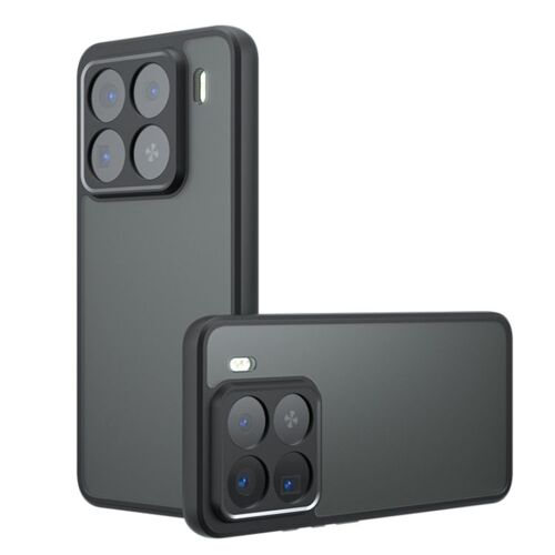 Coque Hybride Tpu Pc Pour Xiaomi 15 Pro Avec Trous Précis, Noir Givré