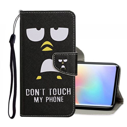 Étui En Cuir À Rabat Horizontal Pour Xiaomi Mi Note 10 Lite Avec Motif Coloré, Support Et Emplacements Pour Cartes, Manchot