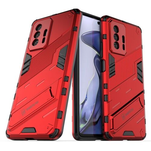 Coque Punk Armor 2 En 1 Pc + Tpu Pour Xiaomi Mi 11t / 11t Pro Avec Support Invisible, Rouge