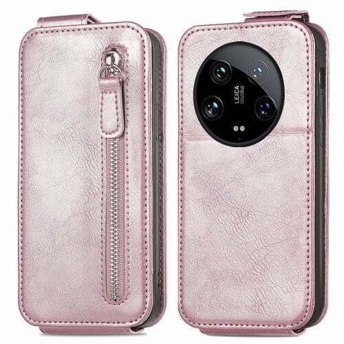 Étui En Cuir À Rabat Vertical Pour Xiaomi 14 Ultra, Rose