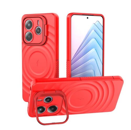 Coque Magsafe Pour Redmi Note 14 5g Avec Cadre En Lentille, Rouge