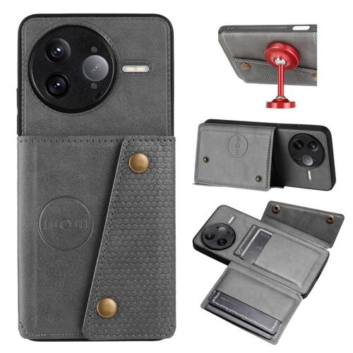 Coque Magnétique Double Poche Pour Redmi K80 Pro, Gris