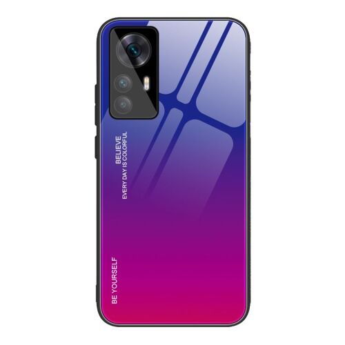 Coque En Verre Dégradé Pour Xiaomi Redmi K50 Ultra / 12t / 12t Pro, Violet Rouge
