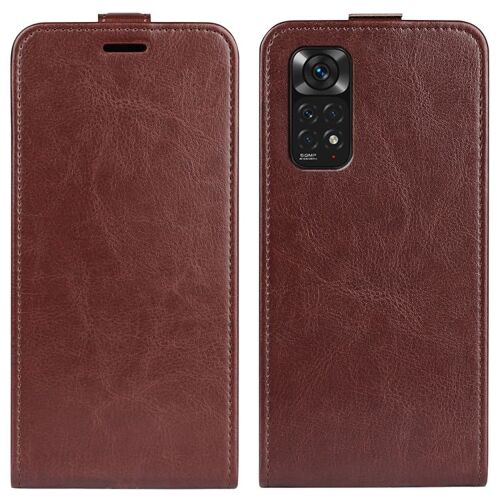 Étui En Cuir Vertical Pour Xiaomi Redmi Note 11 / Note 11s, Brun