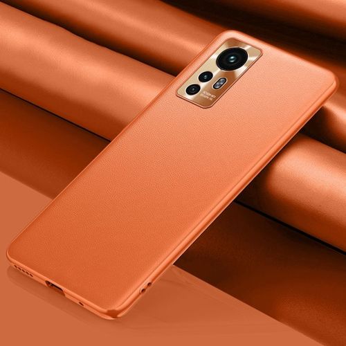 Coque En Cuir Pour Xiaomi 12 5g, Orange