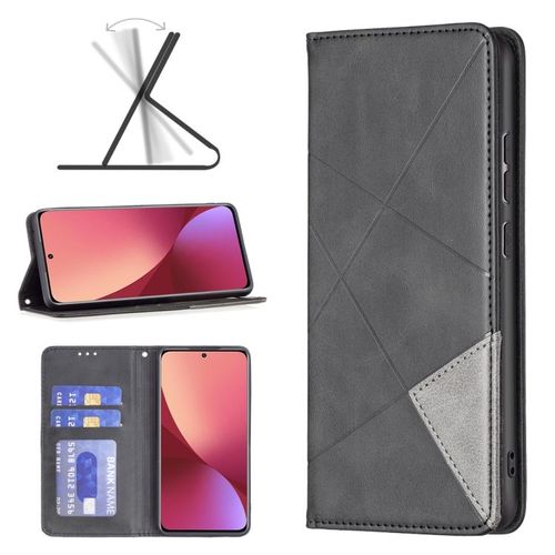 Coque En Cuir Magnétique Invisible Pour Xiaomi 12, Noir