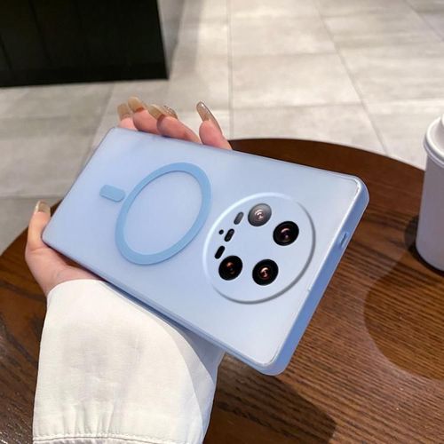 Coque Magsafe Pc Pour Xiaomi 14 Ultra, Bleu Transparent