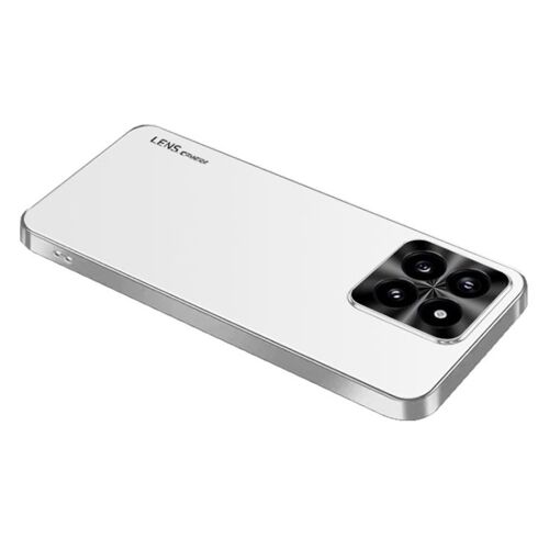 Coque En Acrylique Électroplaquée Mate Pour Xiaomi 14 Pro, Blanc Argenté