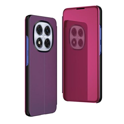 Coque En Cuir Miroir Pour Xiaomi Redmi Note 14 Pro 5g Avec Support, Violet