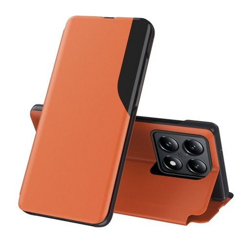Étui En Cuir Flip Holder Pour Xiaomi 14t Pro, Orange