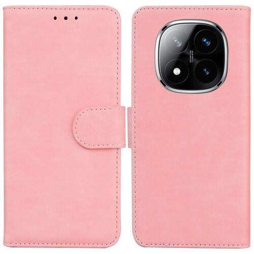 Coque En Cuir Flip Couleur Pure Pour Redmi Note 14 Pro / Pro+ 5g, Rose