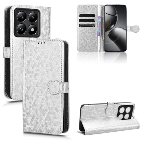 Coque En Cuir Texturé Pour Xiaomi 14t Pro, Argent