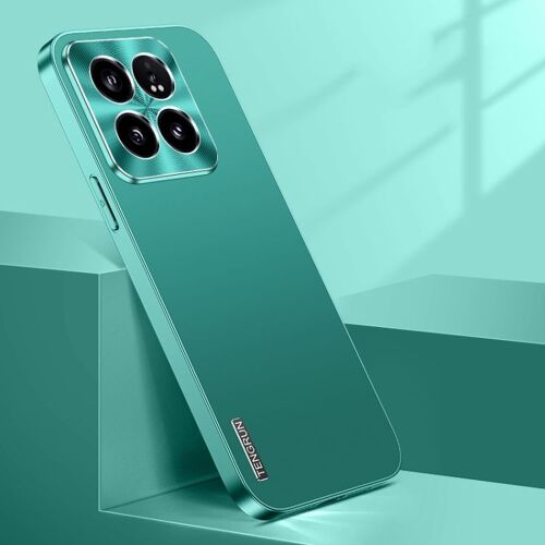 Coque En Métal Micro Givré Pour Xiaomi 14 Pro Streamer, Vert Alpin