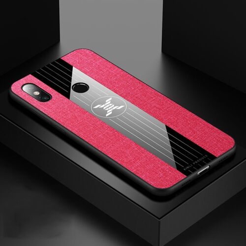 Coque De Protection Tpu Shockproof Pour Xiaomi Mi Max 3 - Texture Tissée Xinli, Rouge