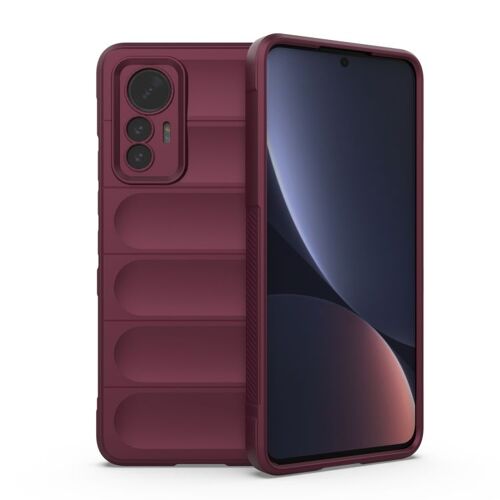 Coque Tpu + Flanelle Pour Xiaomi 12 Lite, Vin Rouge