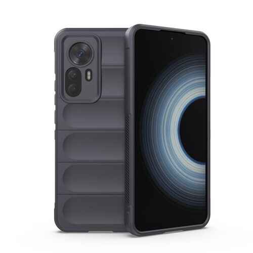 Coque Tpu + Flanelle Pour Xiaomi Redmi K50 Ultra / Xiaomi 12t, Gris Foncé