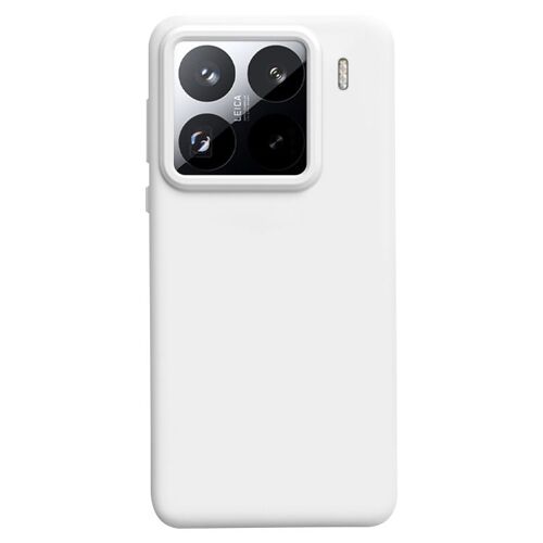Coque En Silicone Liquide Pour Xiaomi 15 Pro, Anti-Choc Et Agréable Au Toucher, Blanc