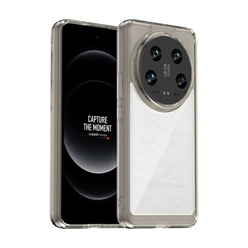 Coque Hybride Tpu Acrylique Colorée Pour Xiaomi 14 Ultra, Gris Transparent