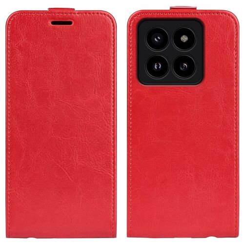 Coque En Cuir Verticale Pour Xiaomi 14 Pro R64, Rouge
