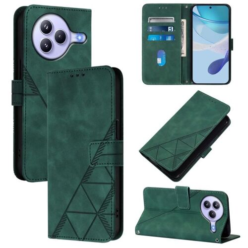 Coque En Cuir Flip 3d Embossée Pour Xiaomi Civi 5 Pro, Vert