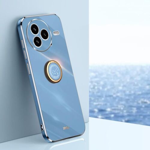 Coque Tpu Electroplate 6d Pour Xiaomi Civi 5 Pro Avec Support Anneau, Bleu Céleste