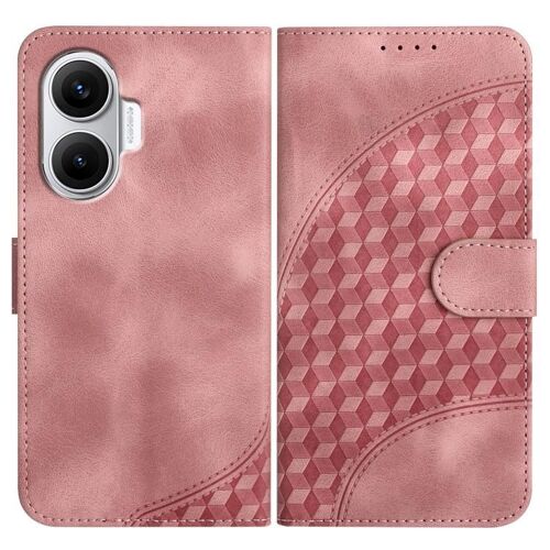 Coque En Cuir Embossée Éléphant Pour Redmi Turbo 4 Pro / Xiaomi Poco F7 Avec Lanière, Rose