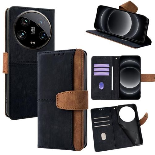 Coque En Cuir Rfid Pour Xiaomi 14 Ultra, Noir